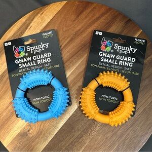 Gnaw Guard Small Ring Dog Toy - Blue and Orange